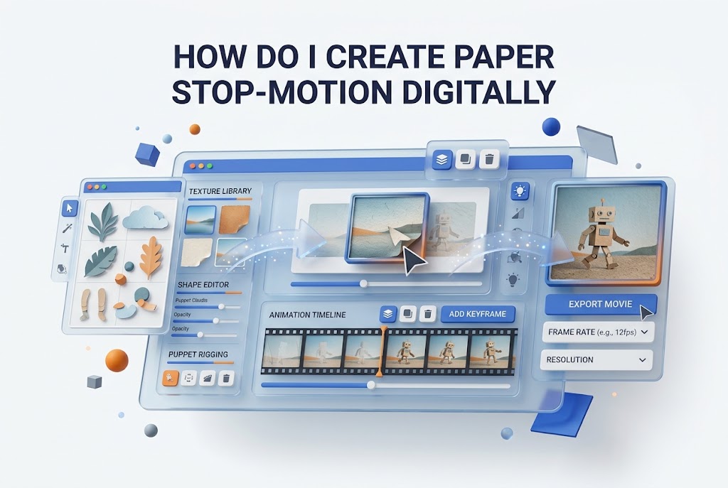 How do I create paper stop-motion digitally How do I create paper stop-motion digitally